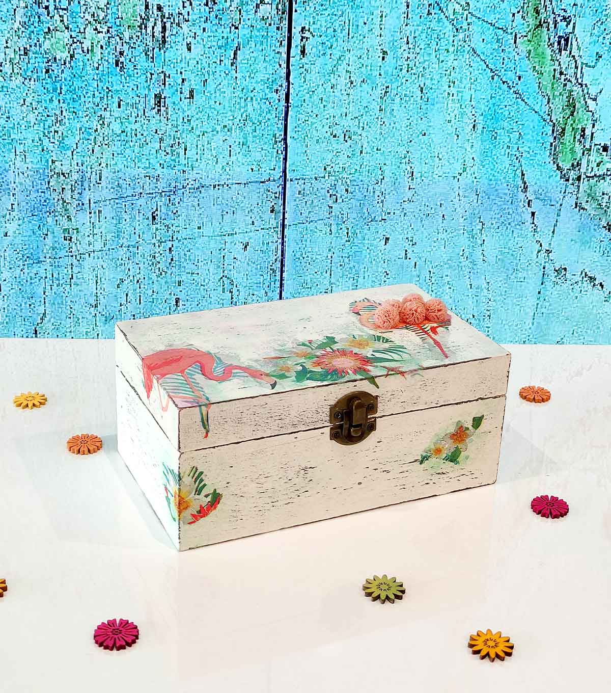 CAJA-DECORADA-DECOUPAGE-FLAMECO-PERSONALIZADA caja-decoupage-personalizada