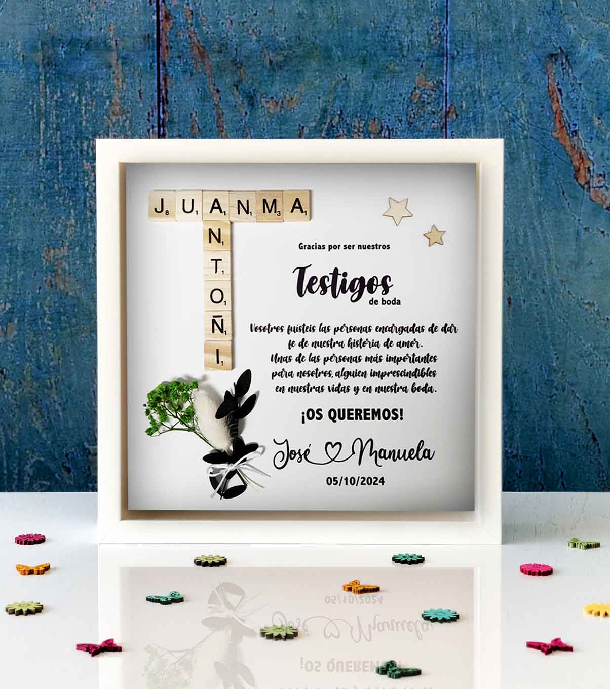 cuadro-testigos-boda-con-letras-scrabble-personalizado cuadro-testigos-boda-con-letras-scrabble-personalizado