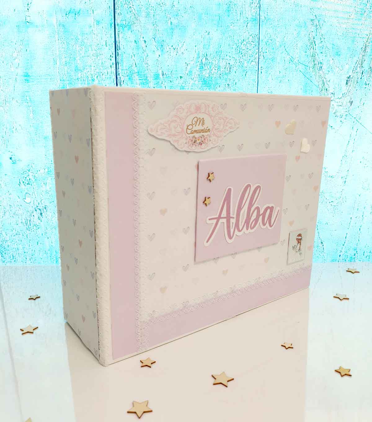 caja-para-album-de-comunion-scrap-personalizada caja-para-album-de-comunion-scrap-personalizada
